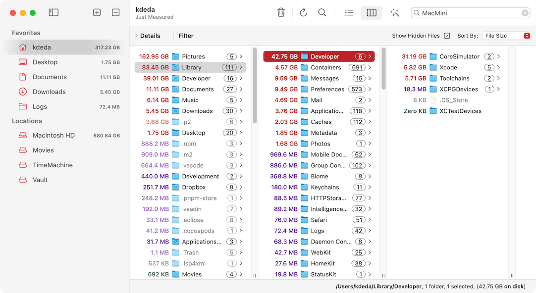 Column View Showing How To Clean and Speed Up A Mac