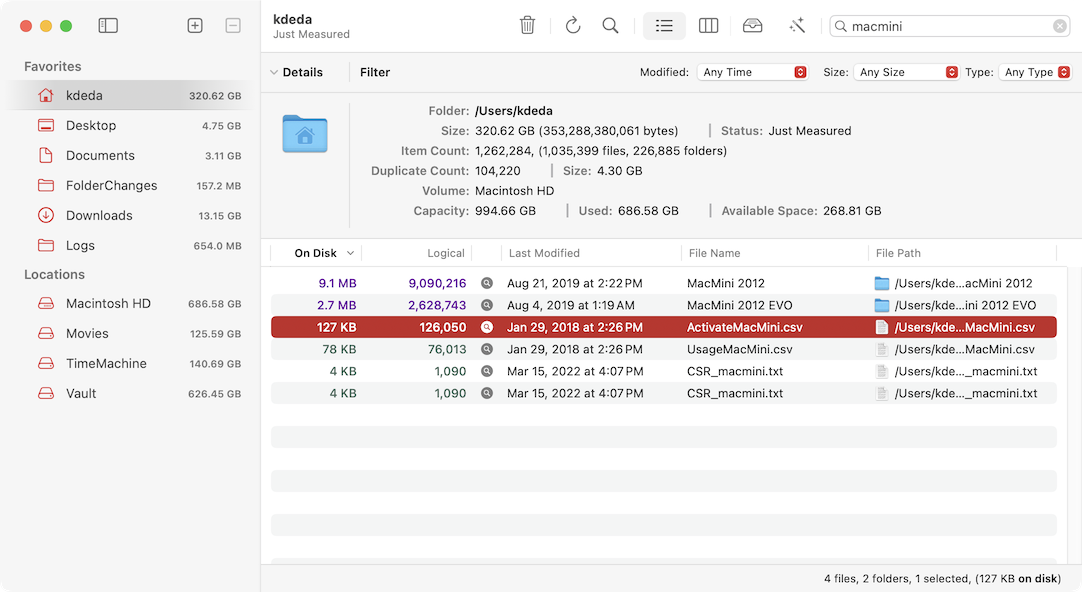 Filter Results To Clean and Speed Up A Mac